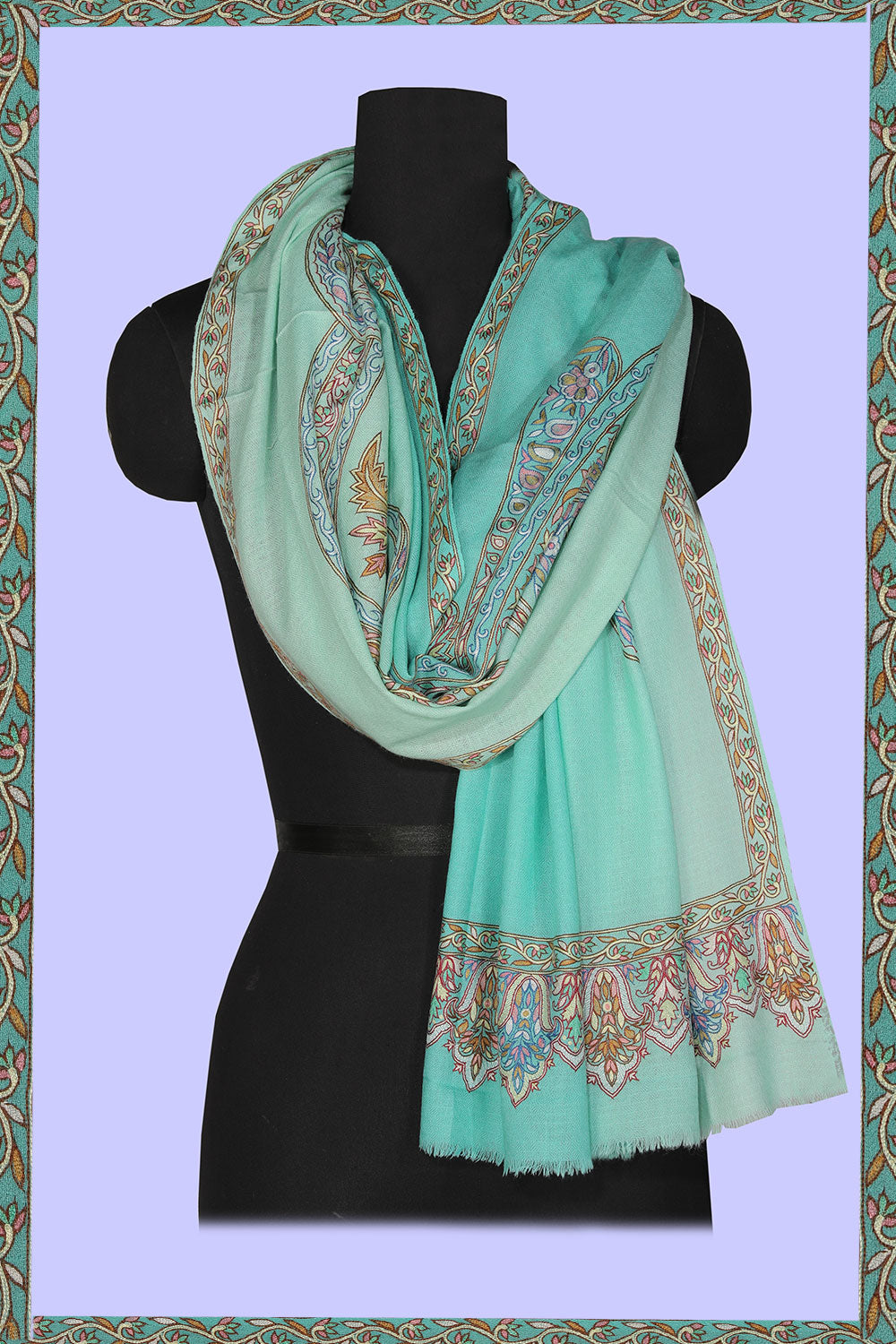 Image of Kashmiri Hand Embroidered Pure Pashmina Stole